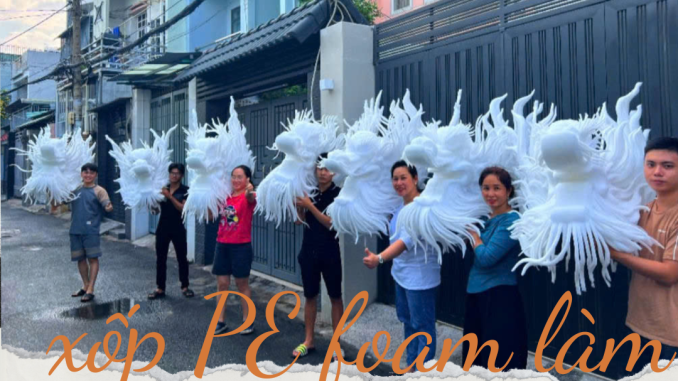 xốp pe làm cốt rồng phượng