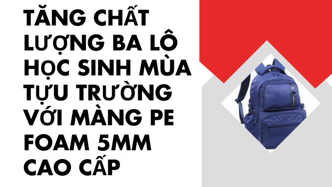 TĂNG CHẤT LƯỢNG BA LÔ HỌC SINH MÙA TỰU TRƯỜNG VỚI MÀNG PE FOAM 5MM CAO CẤP