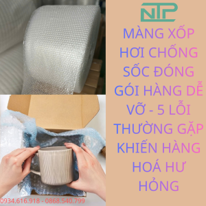 Hình ảnh màng xốp hơi gói hàng dễ vỡ.