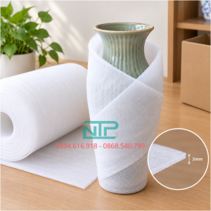 Hình ảnh minh hoạ màng pe foam 2mm gói bình hoa gốm sứ